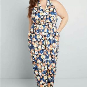 NWT - ModCloth Genuine Genius Halter Jumpsuit